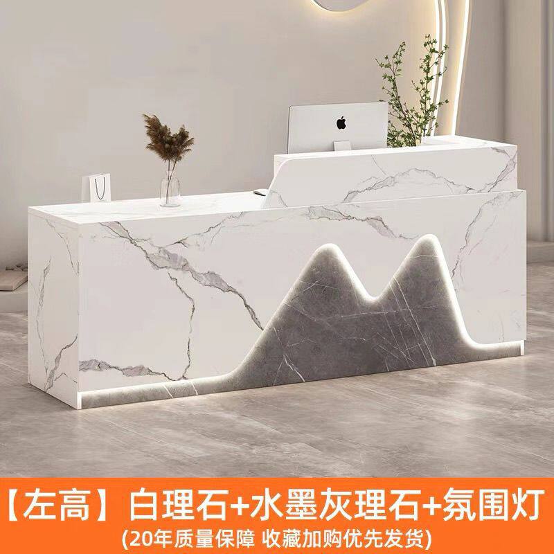 吧台服装店收银台店铺小型简易柜台桌轻奢美容理发公司前台接待台