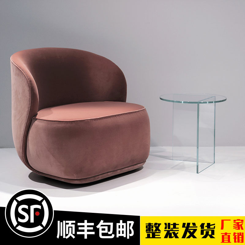 北欧轻奢设计师单人布艺沙发椅