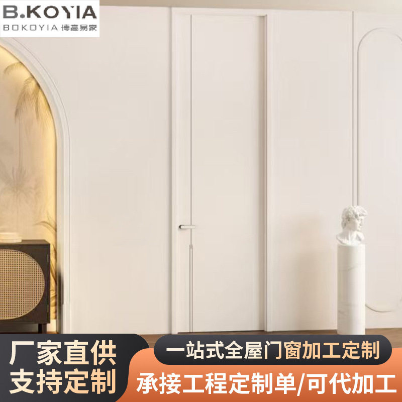 家用办公实木复合免漆隔音碳晶门