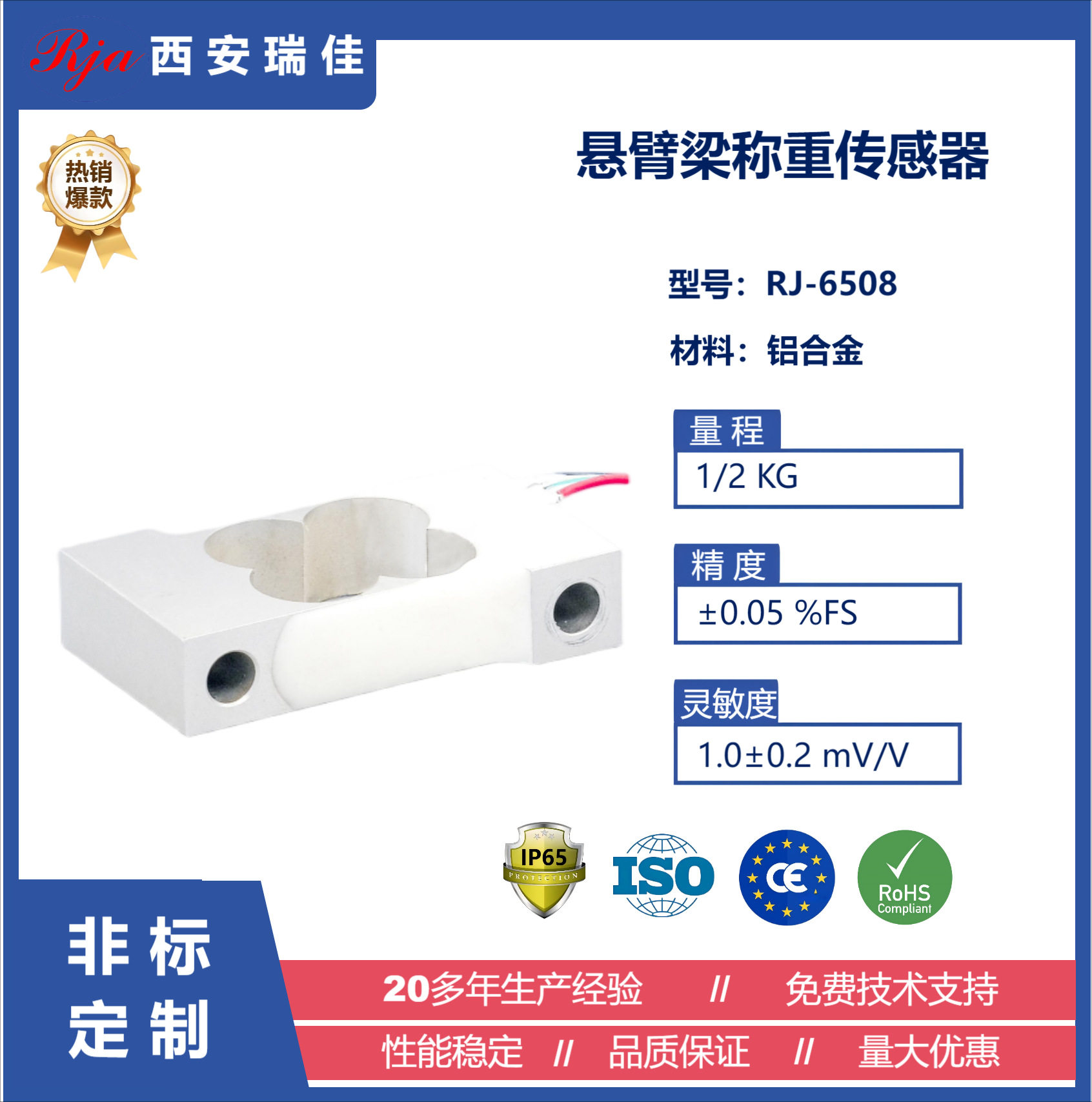 传感器RJ6508称重测力2kg微型高精电子秤仪表智能测重厂家订置