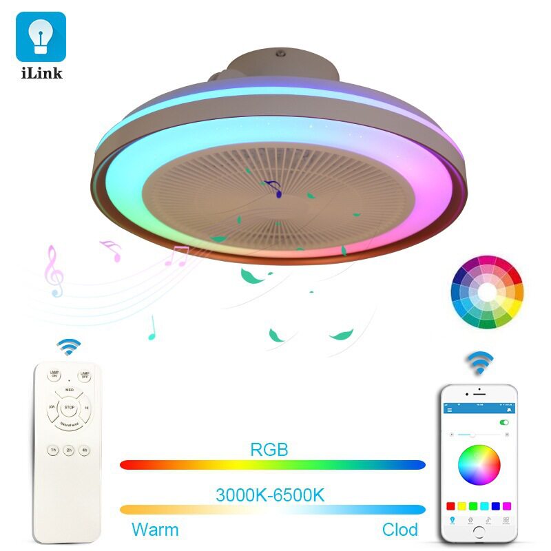 卧室隐形风扇灯蓝牙音乐APP