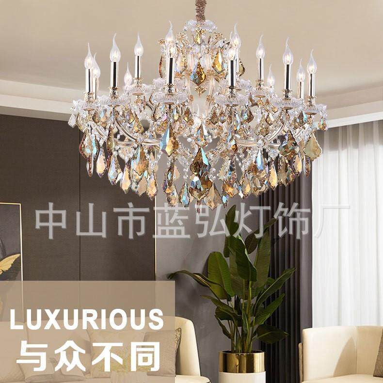 工厂美式吊灯客厅蜡烛水晶吊灯复式别墅卧室餐厅酒店工程灯具
