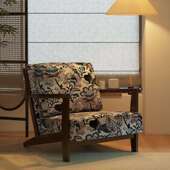 单椅沙发中古风客厅实木单人靠背椅子复古设计师休闲椅书房小沙发