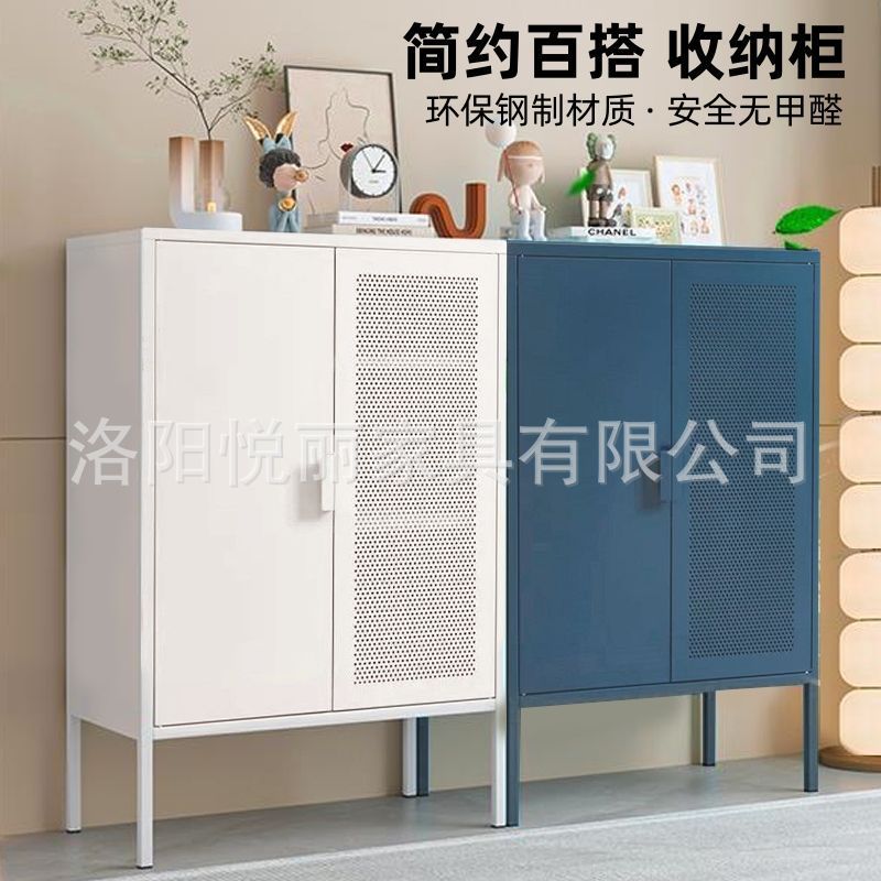 韩式餐边柜轻奢铁艺橱柜现代简约风卧室客厅收纳柜家用靠墙储物柜