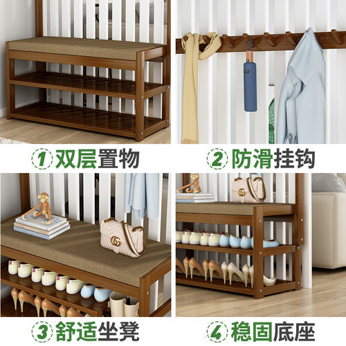 鞋架衣帽架一体组合家用简易