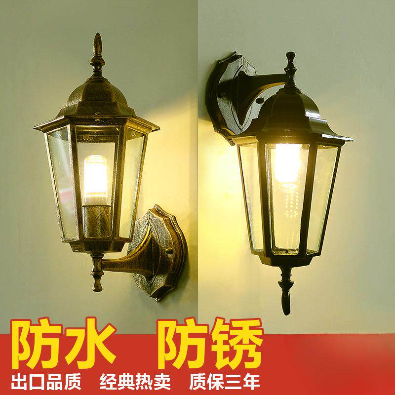 欧式壁灯户外防水楼梯走廊过道阳台灯复古室外墙壁灯美式庭院灯具