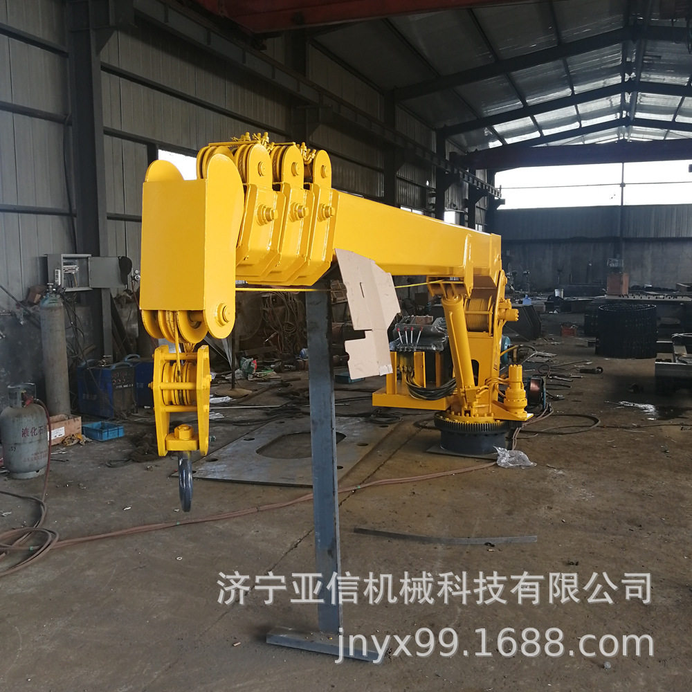 6吨船吊 船用装货吊机全液压伸缩旋转吊臂 20吨船用码头固定吊