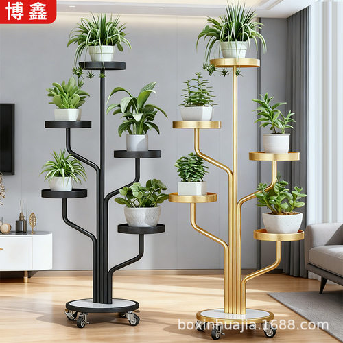 跨境可移动花架子家用客厅阳台绿植置物架室内外置物多层铁艺花架
