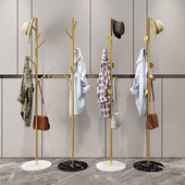 简易挂衣架落h地杆式 小型家用衣帽架卧室内结实房间网红衣服架子