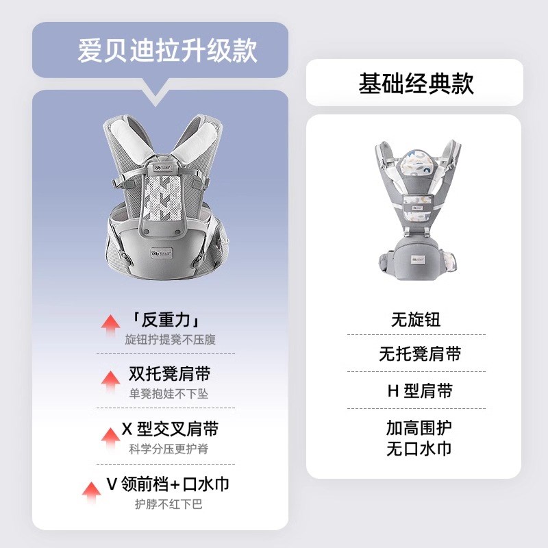 腰凳婴儿背带轻便四季二q合一小月龄宝宝外出抱娃神器解放双手礼