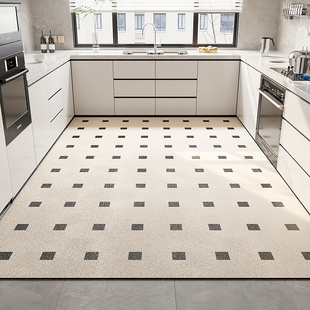奶油风格 子厨房i地垫防滑防油可擦免洗pvc防水免清洗满铺专用地毯