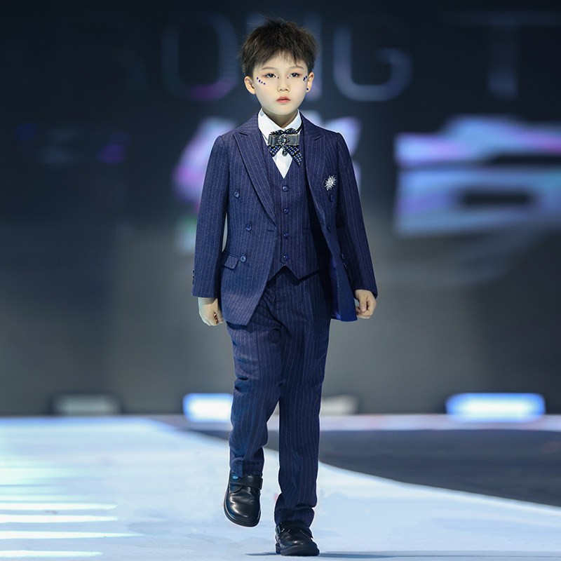 儿童西装套装男童礼服走秀钢琴演B奏礼服主持人生日花童小西服秋