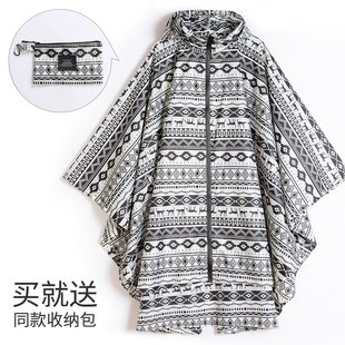 成人时尚斗篷雨衣披风男女情侣背包骑车风M衣式非一次性电动车大