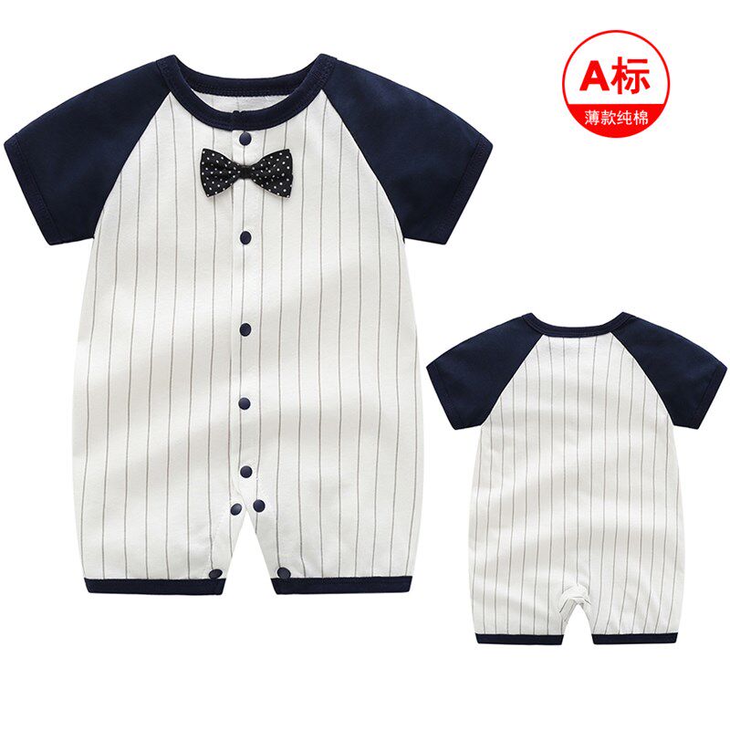 婴儿衣服夏季薄款儿童周岁u礼服抓周一岁男宝宝百天纯棉空调连体