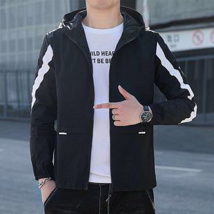 2023a夏季 休闲防晒衣男轻薄连帽夹克外套防紫外线皮肤衣防晒 新款