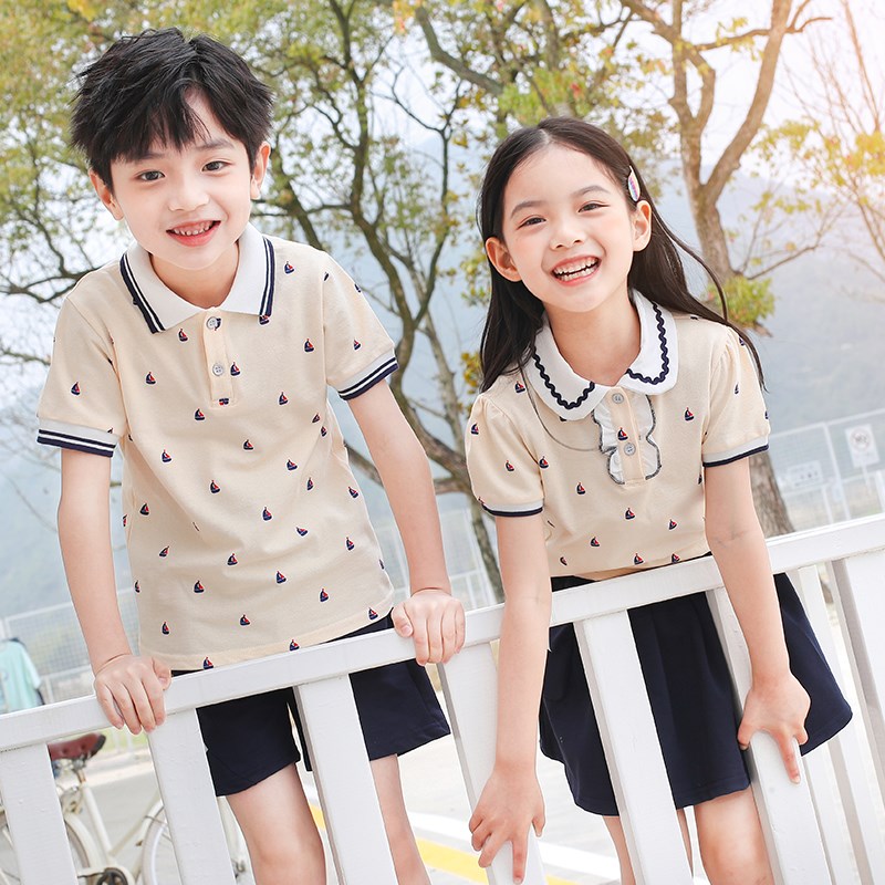 幼儿园园服夏装英伦毕业照服w装学院风儿童校服夏季纯棉小学生班