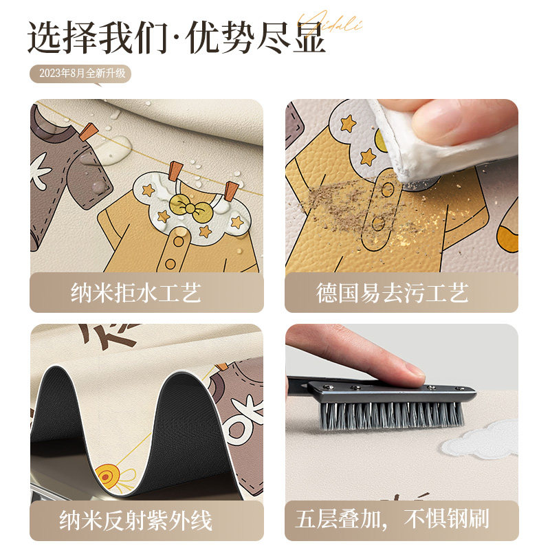 超纤皮革滚e筒洗衣机垫防水防晒垫冰箱牀头柜防尘垫免洗盖布垫子