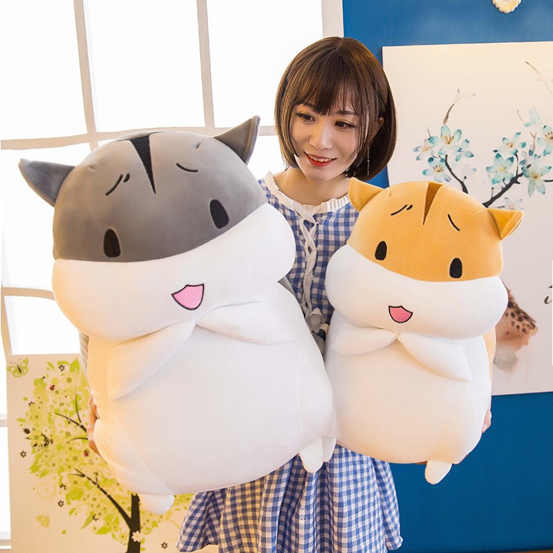 可爱仓鼠抱枕毛绒l玩具公仔儿童玩偶布娃娃生日礼物睡觉抱床上超