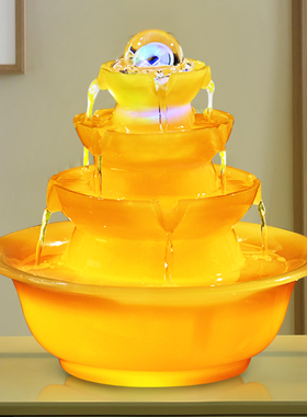办公室时来运转风水轮流转循环水客厅流水生财摆件八方来财聚宝盆