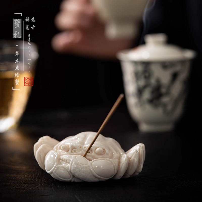 创意手工茶道禅意陶瓷螃蟹茶宠