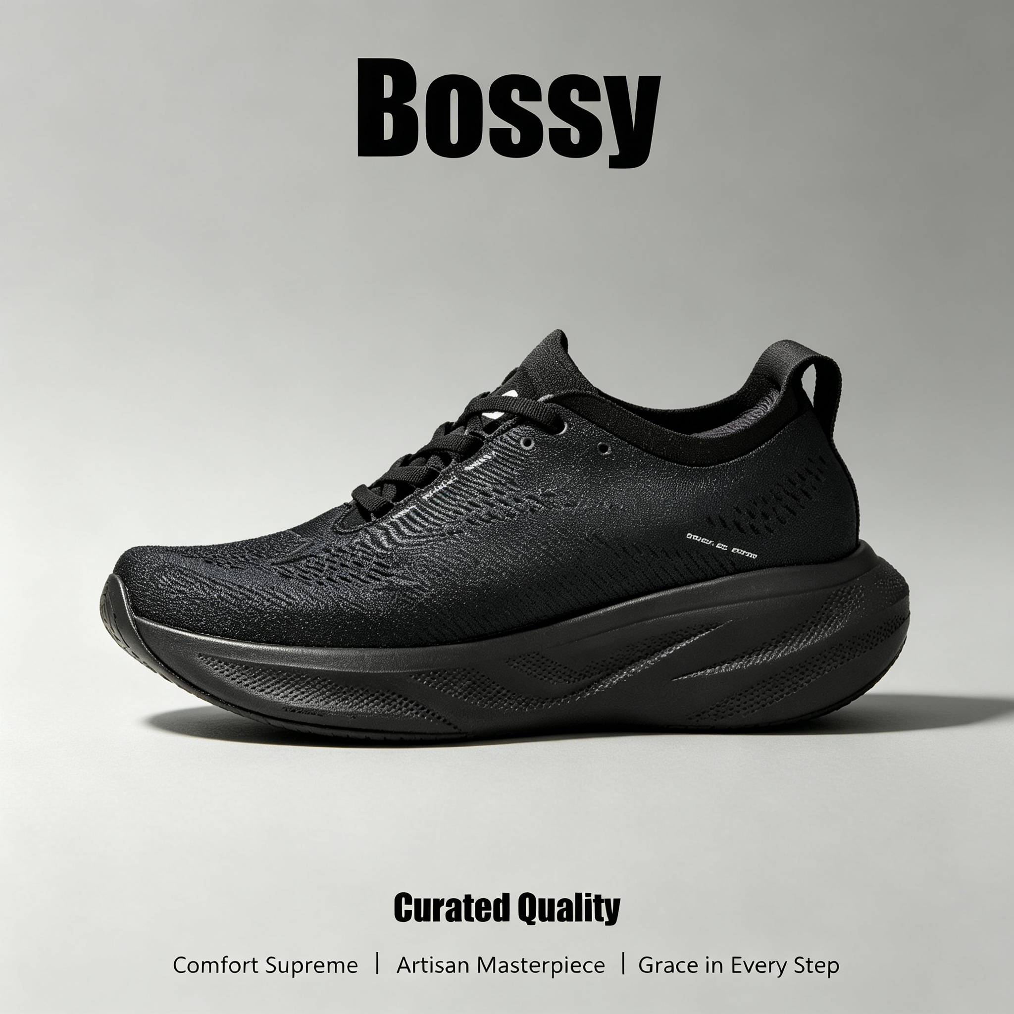 Bossy3E宽楦大码宽头运动鞋软底防水跑步鞋透气防滑中老年健步鞋
