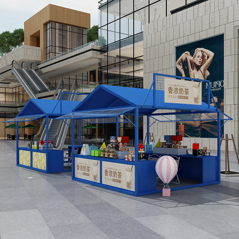 集市创意地摊展示摊位架夜市户外棚架铁艺摆摊架移动活动货架图片