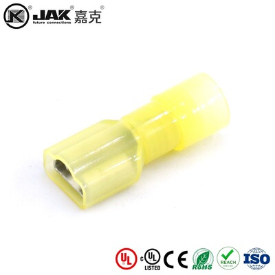 FDFN5.5-250尼龙全绝缘护套 插簧插片公母对接头插拔式接线端 KST