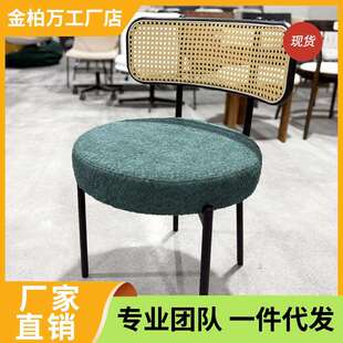 现代简约轻奢凳子椅子圆椅靠背椅化妆美甲高脚吧台餐椅家用高档