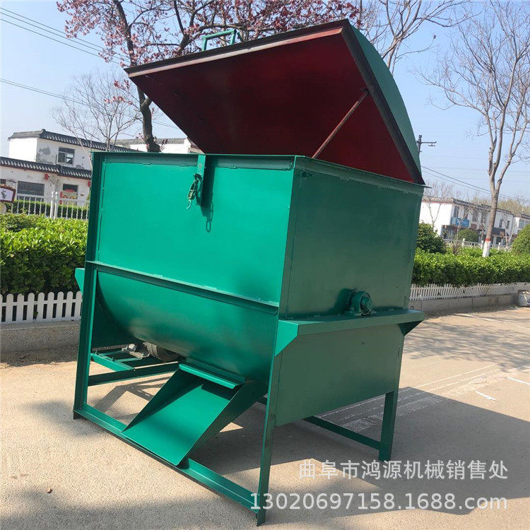 大型卧式饲料搅拌机 养殖场草料搅拌机  家用电动混料机