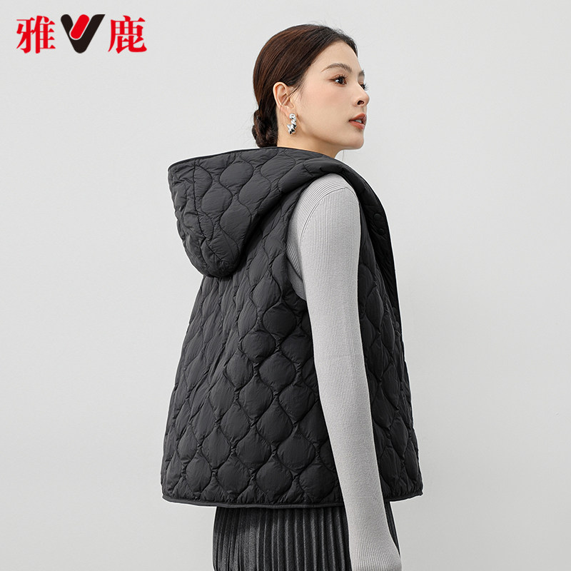 轻薄款保暖羽绒马甲时尚休闲连帽