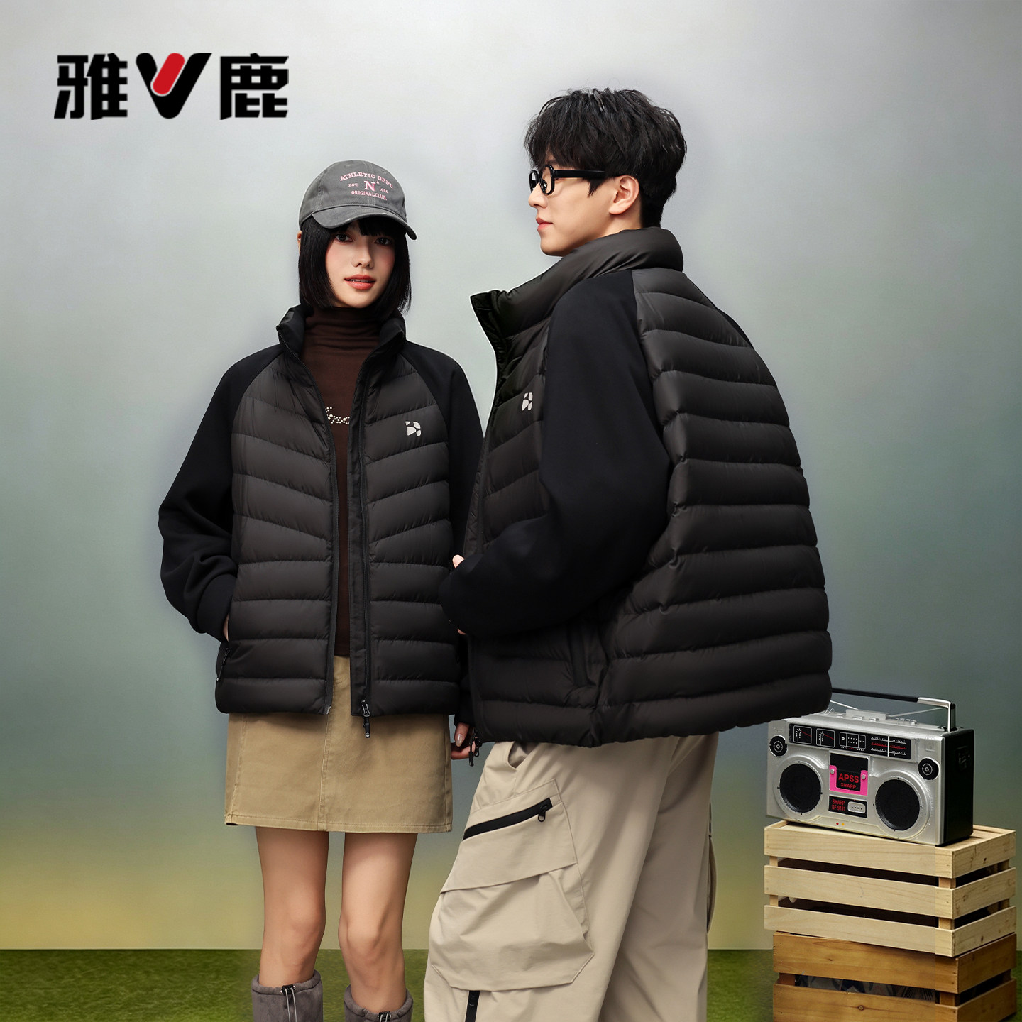 雅鹿立领轻薄保暖羽绒服
