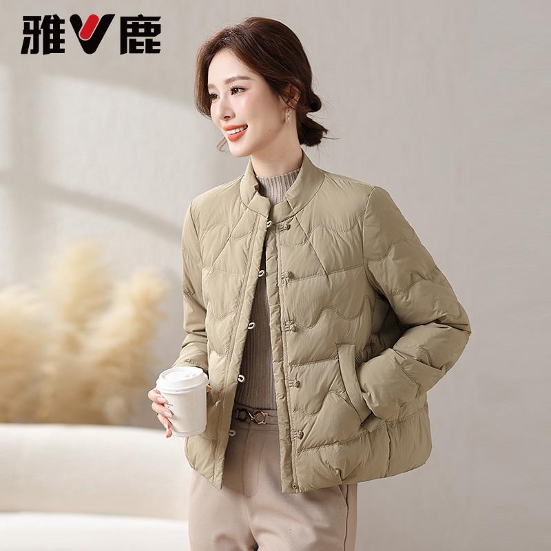 中国风小立领轻薄盘扣保暖羽绒服