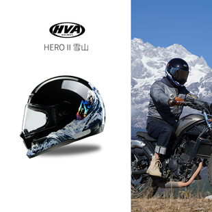 2025新款雪山上市HVA复古头盔复古二代摩托车全盔冬季男女情侣盔
