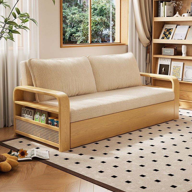 可折叠两用实木沙发床2025新款小户型客厅卧室多功能单双人网红款,住宅家具,沙发床,淘宝优惠券,粉丝福利购,淘宝优惠卷