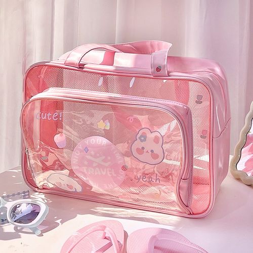 干湿分离包沙滩游泳专用女大容量透明健身收纳小包洗漱防水手提袋