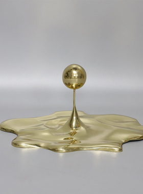 欧式桌面饰品个性现代办公室铜鹿铜马摆件金色客厅样板间软装工艺