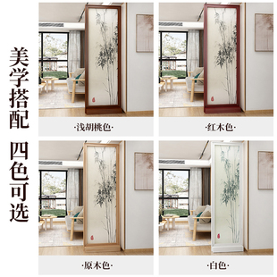 屏风隔断客厅玄关办公室实木入户半墙卫生间现代简约进门遮挡 中式