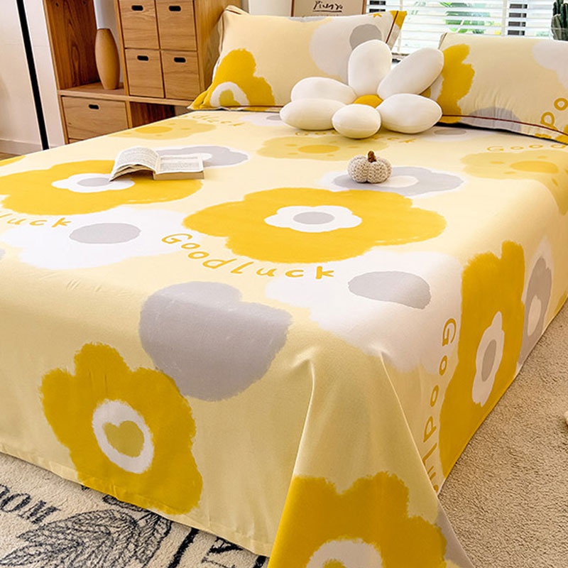 加厚床单单件纯棉100全棉磨毛学生宿舍简约单双人被单枕套三件套