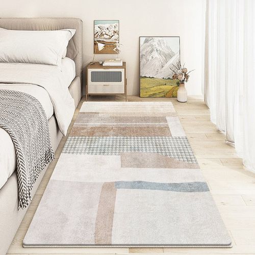 新款卧室地毯床边毯长条家用短毛飘窗儿童房间地垫ins风客厅茶几