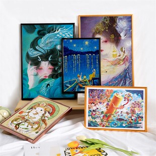 窄边铝合金相框挂墙画框装裱50X70X75拼图1000片海报金Z属框架28