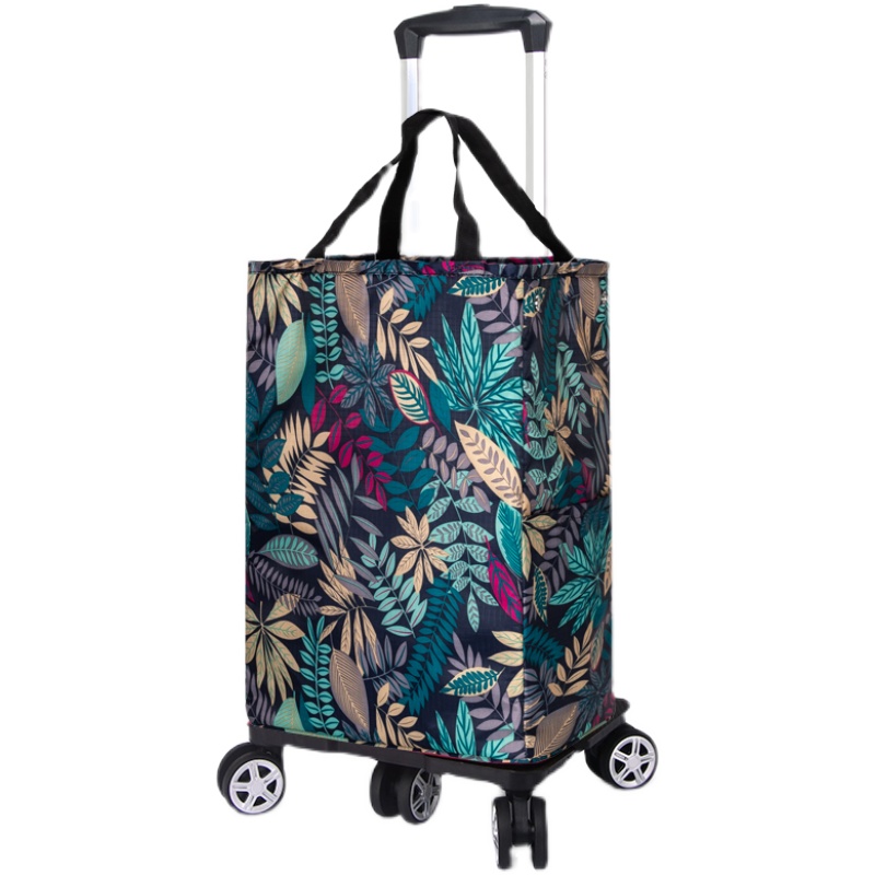 新款万向轮买菜拉杆袋购物包包小手拉车折叠拉杆车布袋小拖车家用