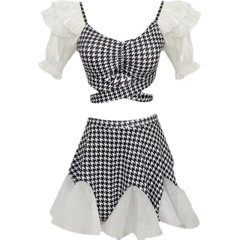 泳衣女款微胖女孩保守纯欲风大尺码胖mm遮肉两件式少女可爱甜美日