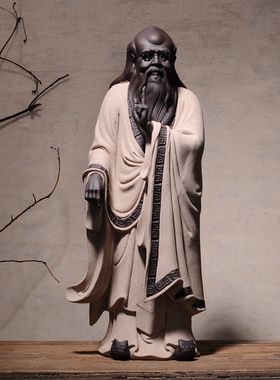 老子像 道德经陶瓷雕像工艺品摆饰办公室客厅玄关博古架书房摆设