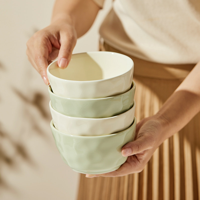 奶油风米饭碗家用2024新款高颜值陶瓷餐具个人专用吃饭的碗多只装,餐饮具,碗,淘宝优惠券,粉丝福利购,淘宝优惠卷