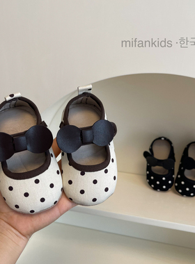 ins韩系春夏女宝宝步前鞋软底婴儿学步鞋防滑防掉透气公主Z鞋6-12