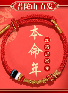普陀山本命年红绳2025属蛇转运手链手工编织手绳礼物吉祥佩戴物女