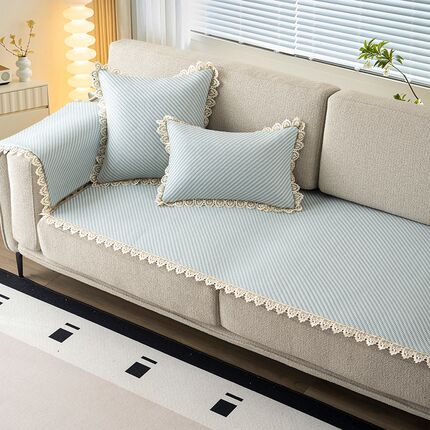 冰藤沙发垫夏季2025新款凉席防滑客厅贵妃123组合皮坐垫盖布定制