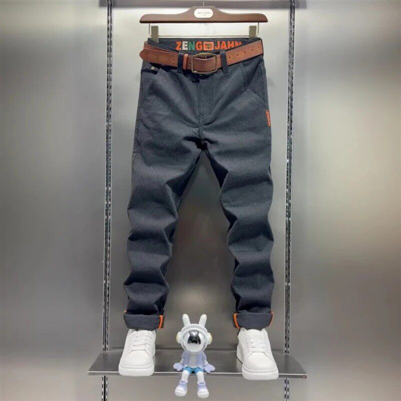 凯登鹿轻奢秋冬季新款男士休闲裤修身直筒男款弹力高端商务休闲裤