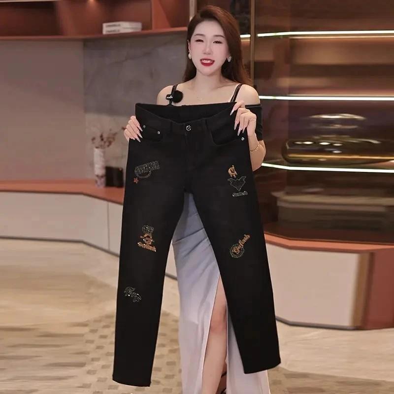 师凯服饰Amphelisia y早秋新款高定男士牛仔Q裤黑色经典修身弹力