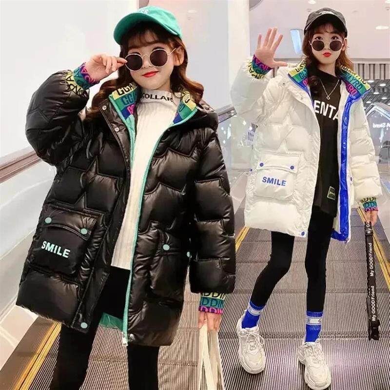 亿熙严选女童棉衣2025新款6-12岁潮流中大童装冬季中长版加厚棉服